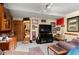 Spacious basement with classic decor, dark wood furnishings, and an open floor plan at 29857 Park Village Dr, Evergreen, CO 80439
