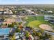 Aerial view of property in suburban neighborhood with park and city views at 2527 W Dunkeld Pl, Denver, CO 80211