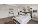 Bedroom boasts bright natural light, tray ceiling, and plush carpet flooring at 14769 Dahlia St, Thornton, CO 80602