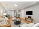 Finished basement featuring a comfortable seating arrangement and modern decor at 4655 Ludlow St, Boulder, CO 80305