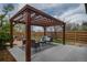 Outdoor patio with wooden pergola and furniture at 4655 Ludlow St, Boulder, CO 80305
