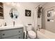 Stylish bathroom featuring subway tiles, a modern vanity, and updated fixtures, offering a sleek design at 6213 Willow Ln, Boulder, CO 80301
