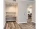 Office nook features built-in desk, overhead lighting, and modern finishes at 7433 S Quail Cir # 1924, Littleton, CO 80127