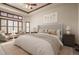 Spacious main bedroom with tray ceiling, sitting area, and large windows with wooden shutters at 26426 E Peakview Dr, Aurora, CO 80016