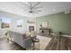 Comfortable living room with a fireplace, creating a cozy and inviting atmosphere for gatherings and relaxation at 1624 Pinion Wing Cir, Castle Rock, CO 80108