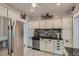 Contemporary kitchen featuring stainless steel appliances, granite counters, and sleek white cabinets with modern fixtures at 3259 Lowell Blvd, Denver, CO 80211