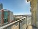 This balcony has sweeping city views, and mountain views, from a downtown condominium at 891 14Th Street # 1712, Denver, CO 80202