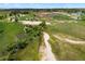 Lush, green landscape seen from above, featuring sandy creek beds, meadows, and distant farm buildings at 2470 Driftwood, Elizabeth, CO 80107