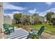 Inviting backyard with lawn, patio seating, and lush landscaping at 15976 E Radcliff Pl # A, Aurora, CO 80015