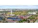 Expansive aerial view showcases the city skyline and community amenities at 7700 E 29 Ave # 304, Denver, CO 80238