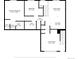 Floor plan showing layout of primary bedroom, kitchen, living room, and dining area at 1099 S Walden Way # 205, Aurora, CO 80017