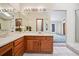 Spacious bathroom featuring a long vanity with double sinks and plenty of storage at 10525 Hobbit Ln, Westminster, CO 80031