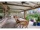 Expansive covered patio with wooden dining table and chairs, offering a serene outdoor dining experience with scenic views at 5145 S Logan Dr, Littleton, CO 80121