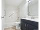 Modern bathroom featuring a shower and vanity with great finishes at 574 El Paso Rd, Palmer Lake, CO 80133