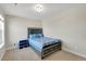 Bedroom featuring a bed with blue quilt, providing a comfortable and stylish space at 4644 S Kipling Cir, Littleton, CO 80123