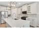 Modern kitchen features stainless steel appliances, island and white cabinetry at 4644 S Kipling Cir, Littleton, CO 80123
