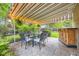 Covered patio with ornate outdoor bar, ample seating, and lush greenery provides an entertainer's dream at 1640 Pontiac St, Denver, CO 80220