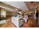 Basement with a pool table, seating area, and a wet bar perfect for entertaining at 214 Equinox Dr, Castle Rock, CO 80108