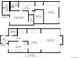 Floor plan showcasing both levels, including dimensions for each room at 7201 E Quincy Ave # 102, Denver, CO 80237