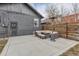 Backyard patio with outdoor seating, a heater, and a modern aesthetic at 3138 N Josephine St, Denver, CO 80205