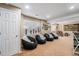Finished basement includes a cozy seating area and plush beanbag chairs at 5224 Snow Goose St, Brighton, CO 80601