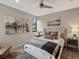 Cozy bedroom with a tufted headboard bed, stylish rug, and modern artwork at 1880 W 32Nd Ave, Denver, CO 80211