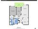 Floorplan showing a condo layout with two bedrooms and a patio at 31819 Rocky Village Dr # 216, Evergreen, CO 80439