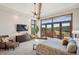 Spacious main bedroom with a wall of windows offering incredible views and natural light at 33448 Alta Vista Dr, Evergreen, CO 80439