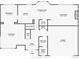 Detailed main-level floor plan showing the kitchen, living room, dining room, garage, and bathroom at 69 Dawn Heath Cir, Littleton, CO 80127