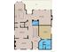 This floorplan showcases a spacious layout featuring an open kitchen/dining area, Gathering room, bedroom, and bathrooms at 1160 Monaco Pkwy, Denver, CO 80220