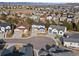 Aerial view of the home showcasing its location within a neighborhood, its architectural style, and surrounding landscape at 3131 Keepsake Way, Castle Rock, CO 80109