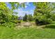 Scenic view of a pond with a fountain, mature trees, and lush green space at 8335 Fairmount Dr # 9-201, Denver, CO 80247