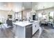 Bright, open-concept kitchen with stainless steel appliances, white cabinets, and hardwood floors at 6235 Stable View St, Castle Pines, CO 80108
