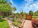 Serene backyard featuring a flourishing garden with a variety of plants and a wooden fence at 2590 W Long Cir, Littleton, CO 80120