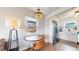 Charming dining area with modern lighting, stainless steel appliances and natural light at 3155 N Steele St, Denver, CO 80205