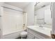 Clean bathroom with tub, toilet and vanity at 20493 E Hampden Pl, Aurora, CO 80013