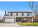 Charming two-story home with brick facade, well-manicured lawn, and attached two-car garage at 10234 W Geddes Cir, Littleton, CO 80127