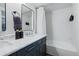 Stylish bathroom featuring modern fixtures and bright white tile at 8190 Raleigh Pl, Westminster, CO 80031