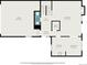 First floor plan shows layout of the kitchen, dining area, living room, and garage at 3274 S Heather Gardens Way, Aurora, CO 80014