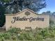 Heather Gardens community sign with landscaping in front at 3274 S Heather Gardens Way, Aurora, CO 80014