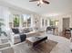 Sunlit open-concept living area connecting the dining and living spaces, featuring neutral tones and natural light at 15350 W 50Th Dr, Golden, CO 80403