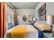 Cozy bedroom with a decorative window, textured walls, and tasteful artwork at 4001 Kalamath St, Denver, CO 80211