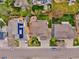 Aerial view of the home, yard, and the surrounding neighborhood at 8958 Forrest Dr, Highlands Ranch, CO 80126