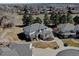 Expansive property featuring a well-maintained lawn, mature trees, and a home with a distinctive roofline in a suburban setting at 5284 Taft Ct, Arvada, CO 80002