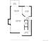 Floor plan for the second floor with living room, kitchen, dining area, bathroom and deck at 72 S Nome St, Aurora, CO 80012