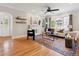 Inviting living room showcasing hardwood floors, fireplace, and stylish décor at 386 Colorado Blvd, Denver, CO 80206
