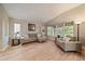 Cozy living room with large windows, hardwood floors, and comfortable seating at 7829 S Coolidge Way, Aurora, CO 80016