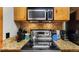 Close-up of kitchen countertop and stainless steel appliances at 43 Snowflake Dr # D7, Breckenridge, CO 80424