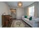 Bright home office with hardwood floors, elegant decor, and natural light at 14193 Double Dutch Cir, Parker, CO 80134