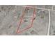 Aerial view shows the property's boundaries at 30484 Chisholm Trl, Elizabeth, CO 80107